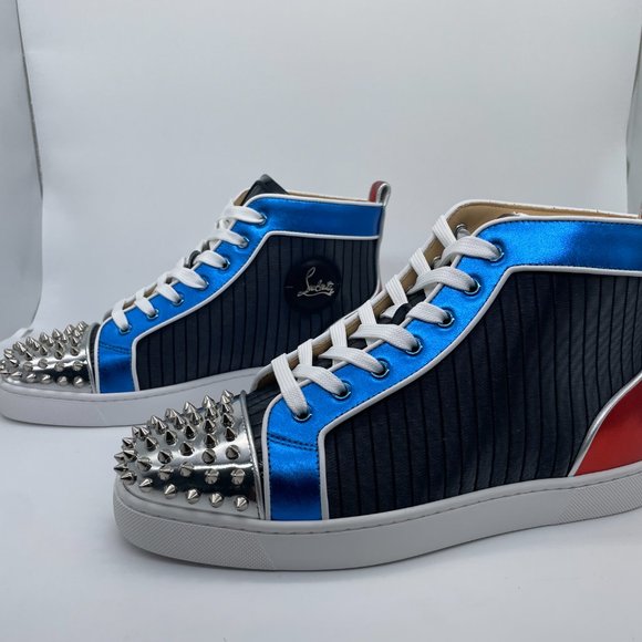 Men’s Christian Louboutin LOU SPIKES ORLATO FLAT Hi High Top Sneakers Shoes 41.5 - Picture 11 of 16